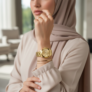 Michael Kors MK4732 Women’s Gold Dial Gold Stainless Steel Crystal Logo Watch - Luxury Hub Store