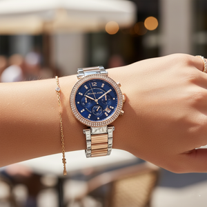 Michael Kors Parker MK6141 Women’s Rose Gold & Silver Stainless Steel Multi-Function Watch - Luxury Hub Store