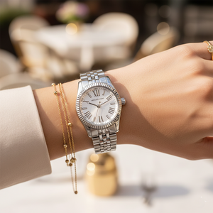 Michael Kors Lexington MK3228 Women’s Silver Stainless Steel Watch - Luxury Hub Store