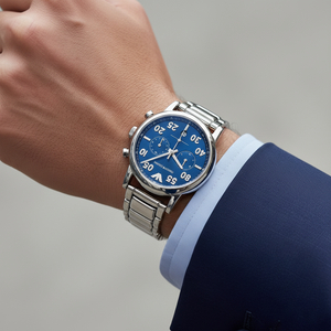 Emporio Armani AR11132 Men’s Blue Dial Stainless Steel Luigi Chronograph Watch - Luxury Hub Store