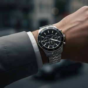 Michael Kors MK7156 Men’s Black Dial Stainless Steel Cunningham Chronograph Watch - Luxury Hub Store