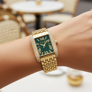 Michael Kors Emery Three MK4742 Women’s Gold Green Dial Stainless Steel Watch - Luxury Hub Store