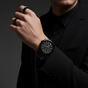 Emporio Armani AR1452 Men’s Black Dial Black Ceramic Ceramica Chronograph Watch - Luxury Hub Store