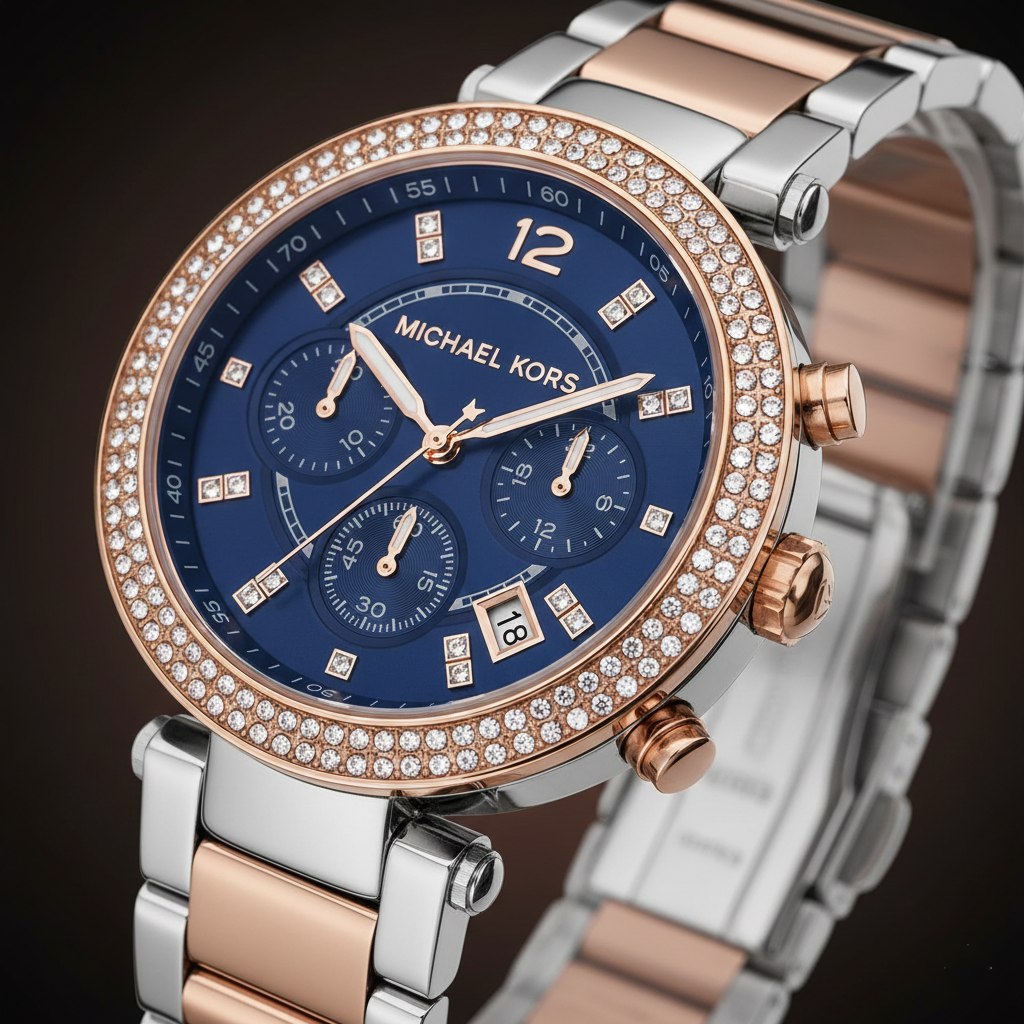 Michael Kors Parker MK6141 Women’s Rose Gold & Silver Stainless Steel Multi-Function Watch - Luxury Hub Store