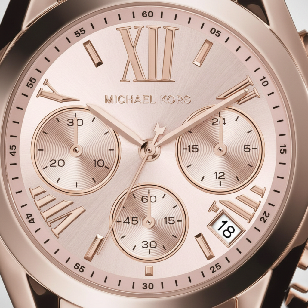 Michael Kors MK6066 Bradshaw Women’s Rose Gold Dial Rose Gold Stainless Steel Chronograph Watch - Luxury Hub Store