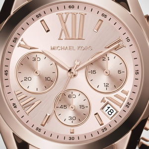 Michael Kors MK6066 Bradshaw Women’s Rose Gold Dial Rose Gold Stainless Steel Chronograph Watch - Luxury Hub Store