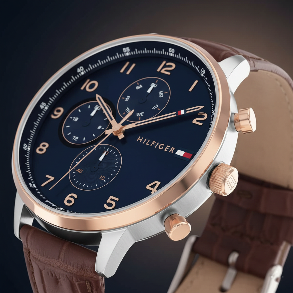 Tommy Hilfiger Leonard 1791987 Men's Classic Multi-Function Leather Watch - Luxury Hub Store
