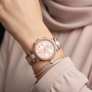 Michael Kors MK6560 Sofie Women’s Rose Gold Dial Rose Gold Stainless Steel Chronograph Watch - Luxury Hub Store