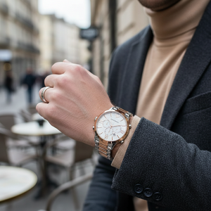 Emporio Armani AR11209 Men’s White Dial Two-Tone Stainless Steel Giovanni Watch - Luxury Hub Store