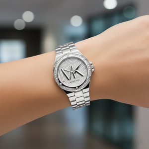 Michael Kors Lennox MK7234 Women’s Silver Crystal Dial Silver Bracelet Multi-Function Watch - Luxury Hub Store
