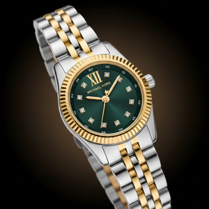 Michael Kors Lexington MK4986 Women’s Two-Tone Green Dial Multi-Function Watch - Luxury Hub Store