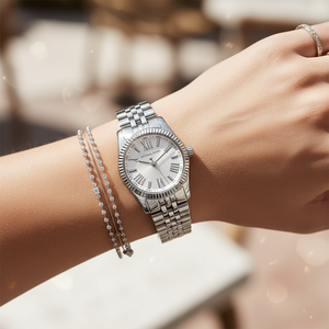 Michael Kors Lexington MK3228 Women’s Silver Stainless Steel Watch - Luxury Hub Store