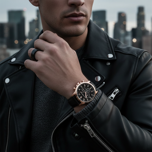 Michael Kors MK8535 Men’s Black Dial Rose Gold Stainless Steel Gage Chronograph Watch - Luxury Hub Store