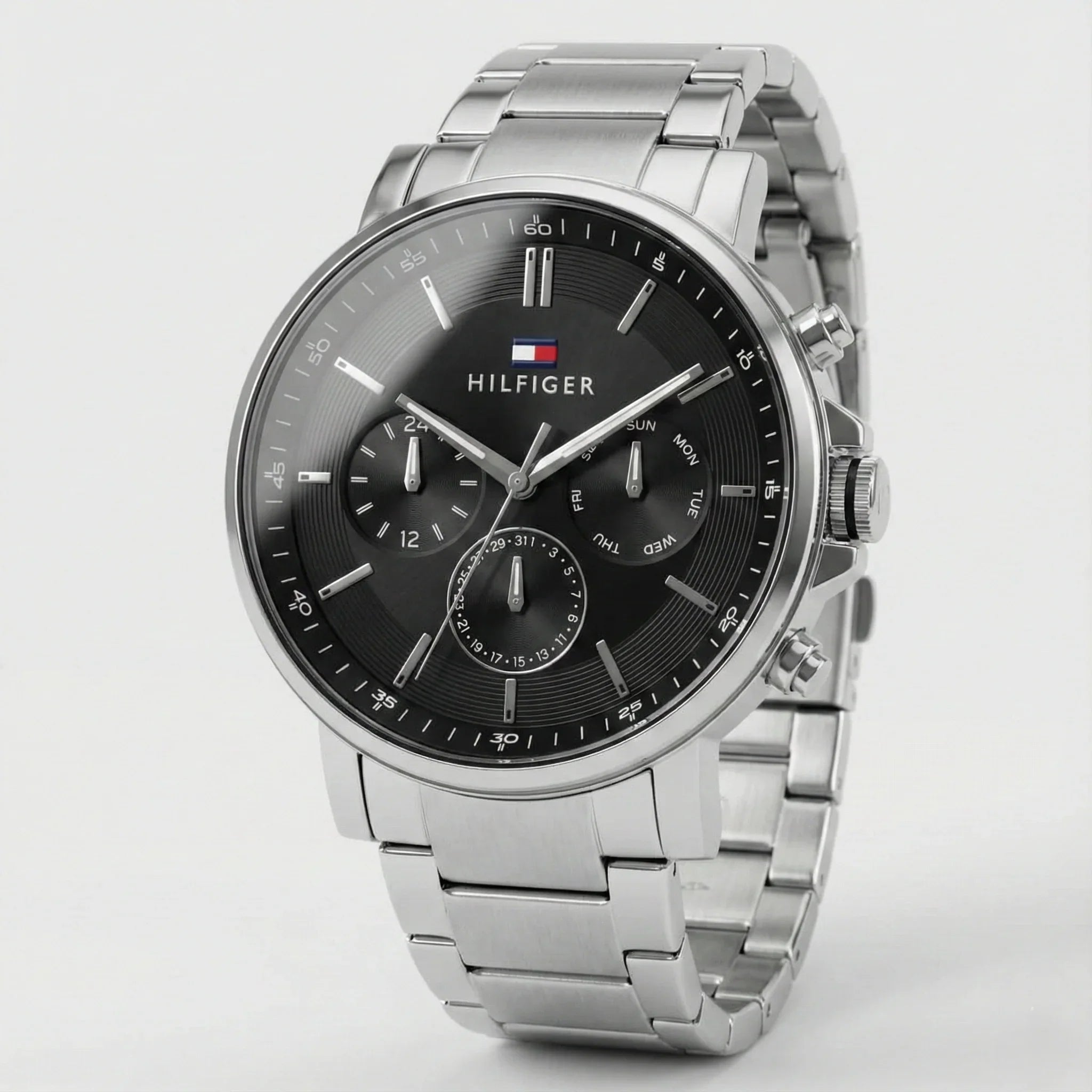 Tommy Hilfiger 1710667 Men’s Chronograph Watch – Black Dial & Stainless-Steel Bracelet - Luxury Hub Store