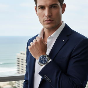 Michael Kors MK7153 Men’s Blue Dial Silver Stainless Steel Cunningham Chronograph Watch - Luxury Hub Store