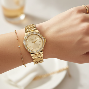 Michael Kors Lennox MK7339 Women’s Gold Stainless Steel Analog Watch - Luxury Hub Store