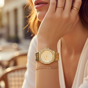 Michael Kors Lennox MK7338 Women’s Silver & Gold Stainless Steel Analog Watch - Luxury Hub Store
