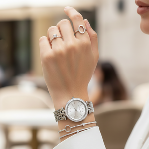 Michael Kors MK3364 Darci Mini Women’s Silver Crystal Dial Watch - Luxury Hub Store