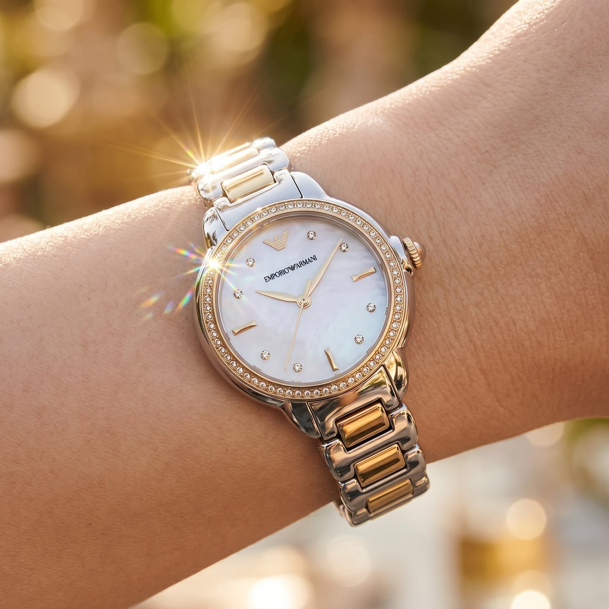 Emporio Armani Mia AR11524 Two-Tone Mother of Pearl Watch