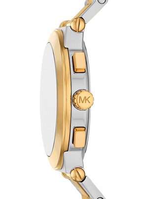 Michael Kors MK9221 Men’s White Dial Two-Tone Silver Gold Stainless Steel Billie Chronograph Watch - Luxury Hub Store