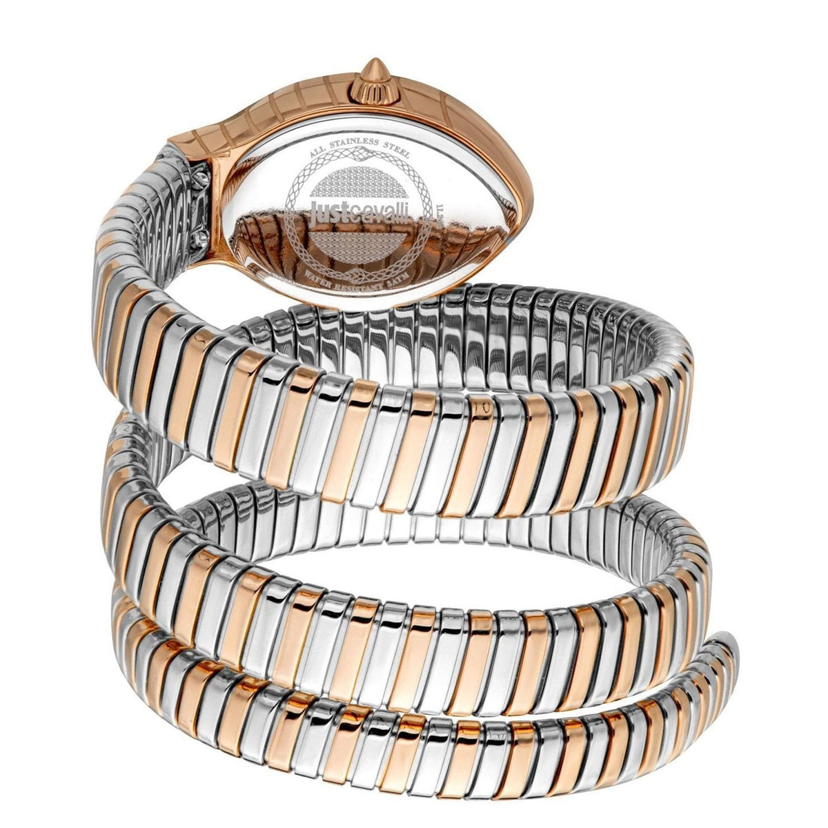 Just Cavalli Signature Snake JC1L248M0075 women's watch - snake head case back and coiled strap