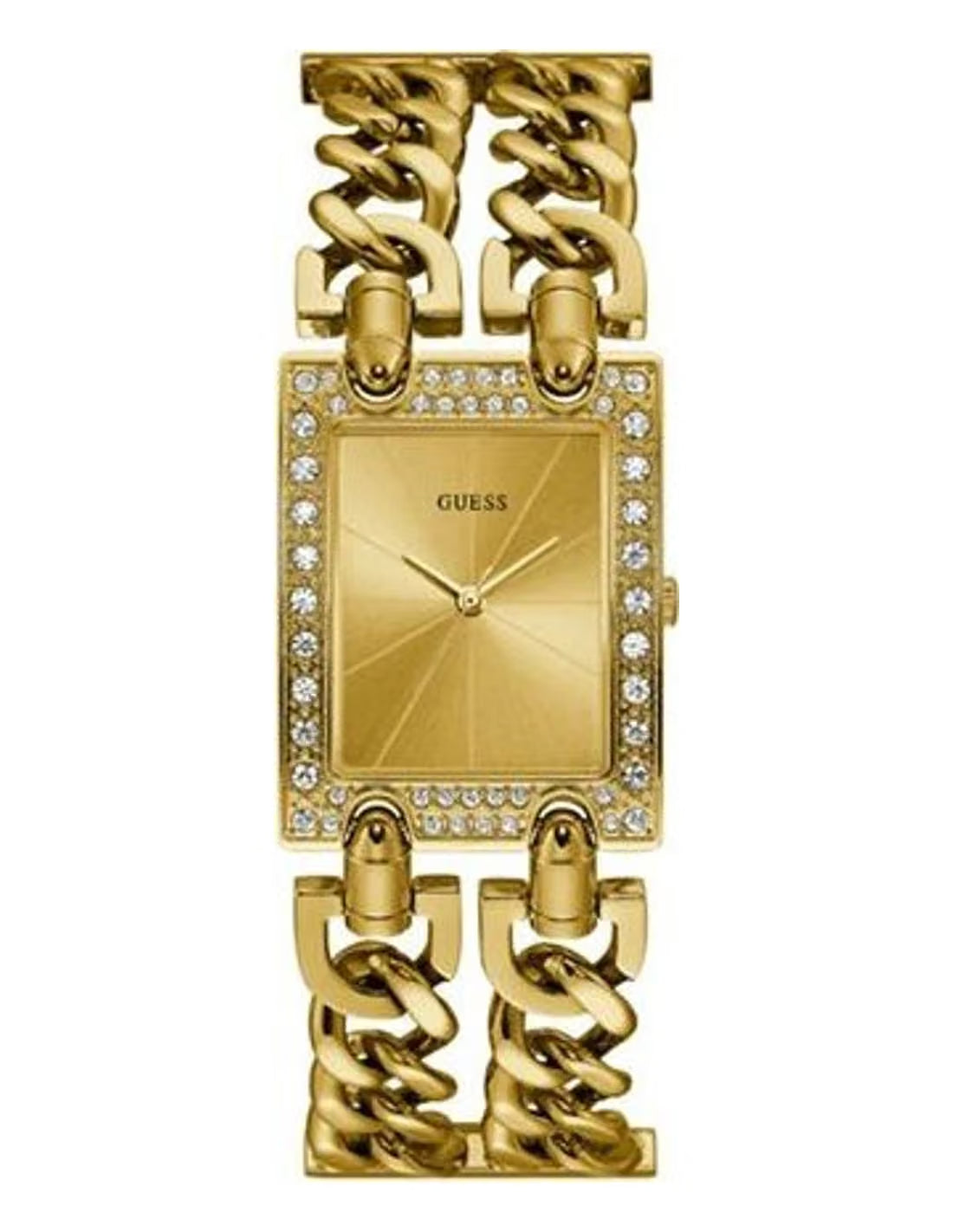 Guess Mod Heavy Metal W1121L2 Women's Watch – Champagne Dial & Gold Stainless Steel Chain Strap