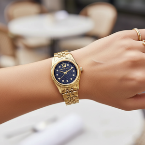 Michael Kors Lexington MK4802 Women’s Gold Blue Speckled Dial Watch - Luxury Hub Store