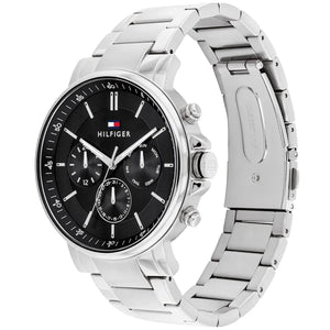 Tommy Hilfiger 1710667 Men’s Chronograph Watch – Black Dial & Stainless-Steel Bracelet - Luxury Hub Store