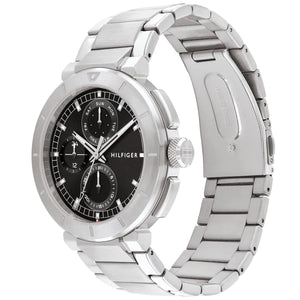 Tommy Hilfiger 1792116 Men’s Multi-Function Watch – Black Dial & Silver Stainless-Steel Bracelet - Luxury Hub Store