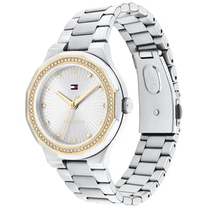 Tommy Hilfiger Ladies Crystal-Accent Watch – Model 1782723 – Silver & Gold Bracelet - Luxury Hub Store