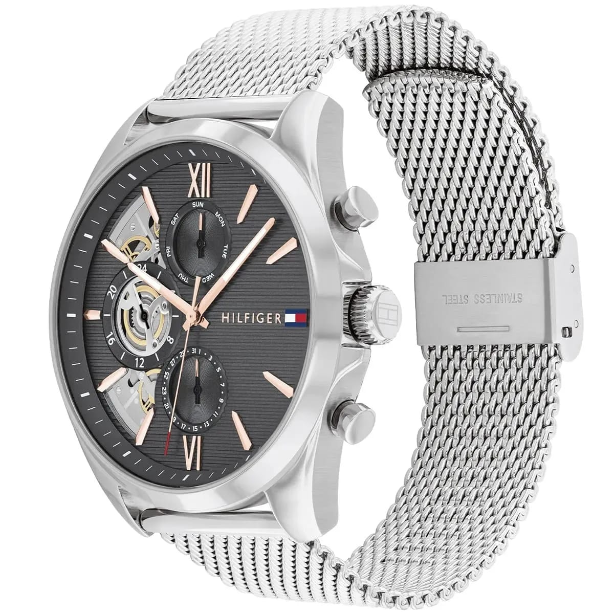 Tommy Hilfiger Cooper | 1710646 | Multi-Function Skeleton Watch - 44mm Silver - Luxury Hub Store