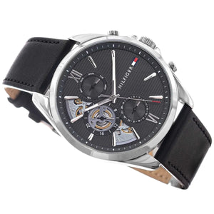 Tommy Hilfiger Men's Multi-Function Watch – Model 1710644 – Black Leather Strap - Luxury Hub Store