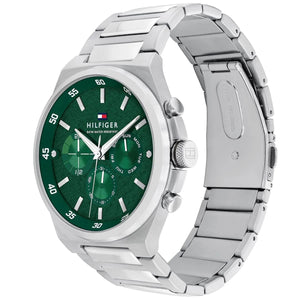 Tommy Hilfiger Men’s Watch – Green Dial – Silver Stainless-Steel Bracelet (1792088) - Luxury Hub Store