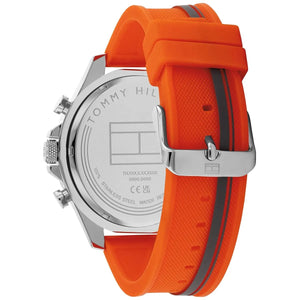 Tommy Hilfiger 1792084 Men's Sport Chronograph Watch – Black Dial with Orange Silicone Strap - Luxury Hub Store