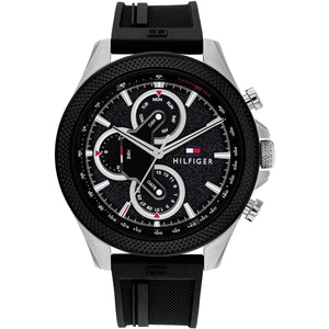 Tommy Hilfiger Men's Multi-Function Watch – Model 1792082 – Black Rubber Strap - Luxury Hub Store