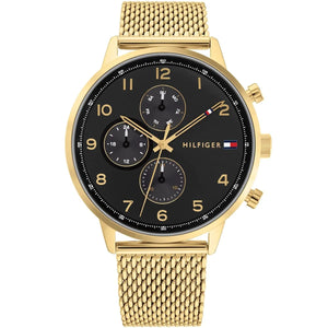 Tommy Hilfiger Leonard 1791989 Men's Multi-Function Gold Mesh Watch - Luxury Hub Store