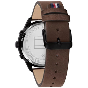 Tommy Hilfiger Chase 1791977 Men’s Black Dial Brown Leather Multi-Function Watch - Luxury Hub Store