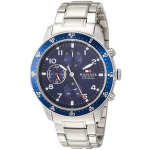 Tommy Hilfiger Jimmy 1791949 Men’s Blue Dial Silver Stainless Steel Multi-Function Watch - Luxury Hub Store
