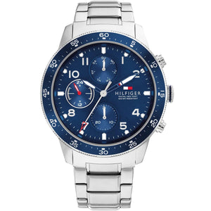 Tommy Hilfiger Jimmy 1791949 Men’s Blue Dial Silver Stainless Steel Multi-Function Watch - Luxury Hub Store