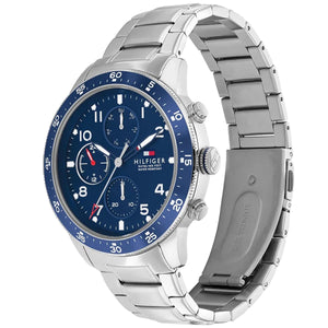 Tommy Hilfiger Jimmy 1791949 Men’s Blue Dial Silver Stainless Steel Multi-Function Watch - Luxury Hub Store