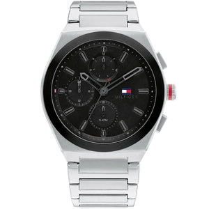 Tommy Hilfiger Connor 1791897 Men’s Black Dial Silver Metal Multi-Function Watch - Luxury Hub Store