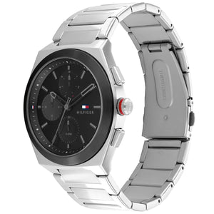 Tommy Hilfiger Connor 1791897 Men’s Black Dial Silver Metal Multi-Function Watch - Luxury Hub Store