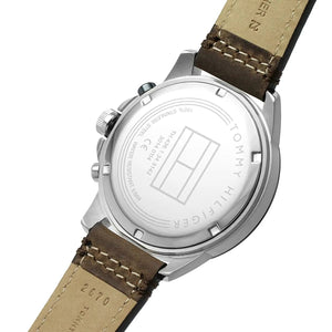 Tommy Hilfiger Harley 1791895 Men’s Blue Dial Brown Leather Multi-Function Watch - Luxury Hub Store