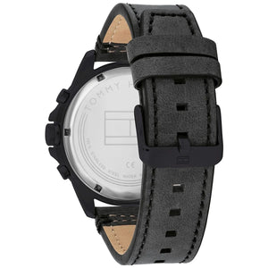 Tommy Hilfiger Harley 1791893 Men’s Black Dial Black Leather Multi-Function Watch - Luxury Hub Store