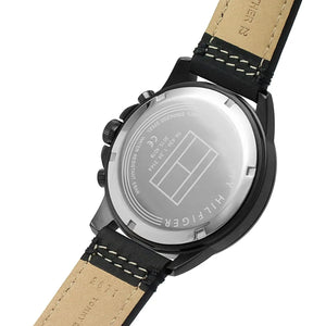 Tommy Hilfiger Harley 1791893 Men’s Black Dial Black Leather Multi-Function Watch - Luxury Hub Store