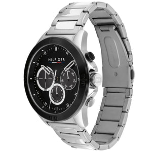 Tommy Hilfiger Harley 1791890 Men’s Black Dial Silver Metal Multi-Function Watch - Luxury Hub Store