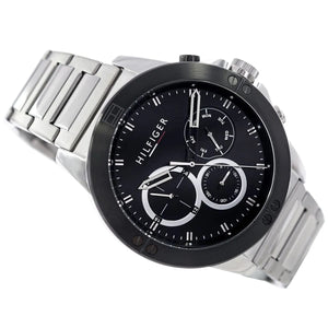 Tommy Hilfiger Harley 1791890 Men’s Black Dial Silver Metal Multi-Function Watch - Luxury Hub Store