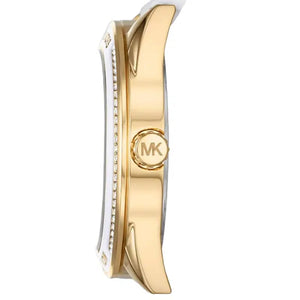 Michael Kors Jessa MK7267 Women’s Gold Dial White Leather Multi-Function Watch - Luxury Hub Store