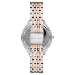 Michael Kors Mindy MK7077 Women’s Mother of Pearl Dial Two-Tone Bracelet Multi-Function Watch - Luxury Hub Store