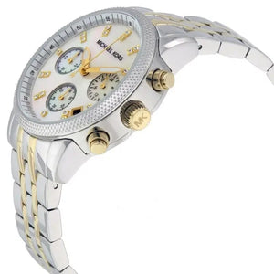 Michael Kors Ritz MK5057 Women’s Silver & Gold Stainless Steel Multi-Function Watch - Luxury Hub Store